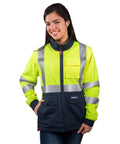 Hi Vis 4 In 1 Reversible Work Jacket With Removable Sleeves For Construction And Roadwork ANSI ISEA 107 2020 Class 3 Type R Safety Coat