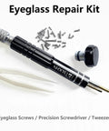 Must Have Eyeglass Repair Kit With S2 Steel Precision Screwdriver And 15 Screw Sizes for quick at home fixes, including tweezers.