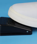 Heavy Duty 10 Foot Momentary Foot Switch Pedal Controller with 3 Prong Piggyback Plug activated by white shoe.