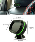 Shkalacar digital thermometer and clock with green LED ring installed on a car dashboard