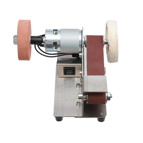 No Hassle Workhorse Mini Belt Sander And Knife Sharpener With Seven Variable Speeds And 150 Watt Copper Motor for precise polishing and grinding.