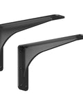 Gladiator Series Sleek Yet Steady Heavy Duty Welded 500 Lb Low Profile Granite Countertop Support Shelf Brackets For Floating Shelves Virtually Invisible Slim Design Easy Fit 500 Pound Capacity Pack Of Two 7 By 13 By 2.5 Inches, pair of black iron brackets