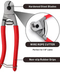 Wire rope cutter with red rubber grips for 600 Ft T316 Stainless Steel Cable With Cutter One Eighth Inch Heavy Duty Wire Rope