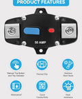 Badass 150 Amp Circuit Breaker With Manual Reset Waterproof Inline Fuse Protector For Marine Trolling Motors Boat And Atv Rigs Rig Ready Surface Mount 12V To 48V Dc No Sweat Engine Protection features manual trip button and waterproof design.