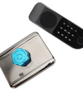 Foolproof Smart Biometric Door Lock With Wireless App Control And Instant Keyless Entry Heavy Duty Aluminum Alloy Fingerprint Deadbolt above black keypad.