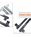Heavy Duty Metal Drawer Slides 35cm Two Pack With Ball Bearing Runners Height Adjustable And Rust Resistant Smooth Quiet Glide 40kg Load Capacity Beefy Steel Drawer Rails For Kitchen Cabinets And Tool Chests, black and silver