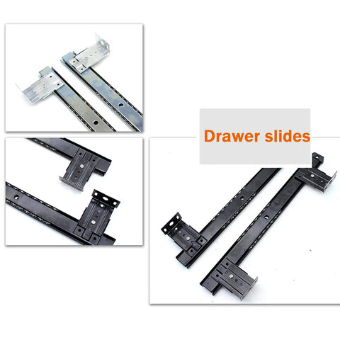 Heavy Duty Metal Drawer Slides 35cm Two Pack With Ball Bearing Runners Height Adjustable And Rust Resistant Smooth Quiet Glide 40kg Load Capacity Beefy Steel Drawer Rails For Kitchen Cabinets And Tool Chests, black and silver