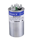 Dual Run Circular Start Capacitor 25/5uF 370/450V AC CBB65 With 6 Percent Tolerance for AC Motors, silver metal shell