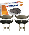 Rear SD Disc Brake Pad Set for Dodge Ram 1500 2002-2010 Direct Replacement With Hardware and Wagner packaging