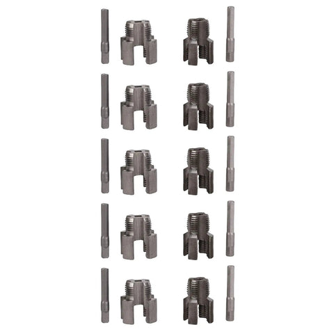 Dual Function Pipe Threading Tool Set For Home Repair And PVC Work showing alloy steel thread cutters and rods