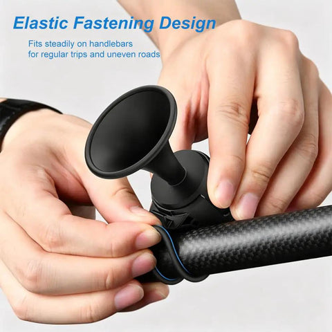 Electric Scooter Horn And Handlebar Bell For Razor E225 2008-2026 being mounted on a handlebar without tools, blue and black design.