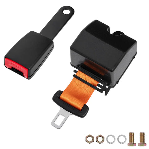 Universal 2 Point Harness Kit For Tractors Mowers And Buggy With 46 Inch Quick Extend Adjustable Length Includes Mounting Screws Rugged Orange Heavy Duty Polyester Webbing And Steel Buckle For Easy No Sweat Install In Minutes