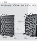 Heavy Duty Lab Drying Rack With Detachable Pegs For Glassware Cleaning. 52 pegs shown on gray plastic drying rack, 700mm tall.