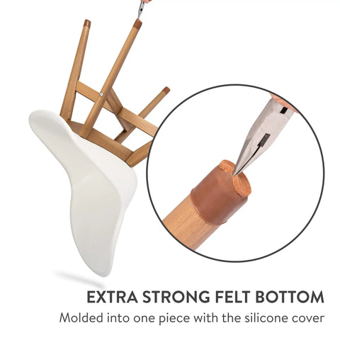 Chair Leg Floor Protectors 16 Pack Brown With Felt Bottom Silicone Pads showing durability