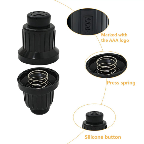 4 Pcs AA Battery Push Button Igniter Cap With Spring Replacement Caps for Gas Grill BBQ Fire Pit Patio Heater, showing AAA mark and spring