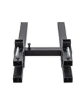 Clamp On Pallet Forks For Tractor Bucket With Adjustable Stabilizer Bar, 43 Inch Length, 2000 Pound Capacity, front view