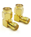 Two Pack 90 Degree RP-SMA Female To RP-SMA Male Right Angle Coax Cable Adapter For Ham Radio Antenna Walkie Talkie FPV Drone