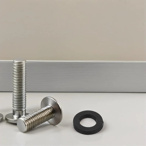 Premium 80PC Black Silicone Garden Hose Washers And O Rings For Faucet Connectors. Tight Seal That Handles Any Weather Without Leaking. Replace Old Rubber Gaskets Now To Save Water And Keep Your Hoses Running Smooth As Butter This Season. Durable Fit For. black silicone washer and threaded metal bolts on white surface