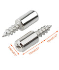 Heavy Duty Brass Shelf Pegs Set 20 Pieces Bookcase Pins With Integrated Tapping Screws close-up showing length dimensions