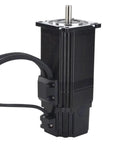 Front view of NEMA 23 closed-loop servo motor with encoder and electromagnetic brake, black housing