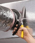 FDC3 Flex Duct Tool Beast Of A Multi Purpose Cutter With Built In Wire Cutter And Double Edged Knife Blade in use on duct