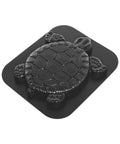 DIY Turtle Shaped Concrete Stepping Stone Mold For Garden Path And Patio Reusable ABS Plastic Mold No Fuss Way To Create Custom Sidewalk Pavement Eco Friendly Yard Decor Labor Saving Step Stone Mold visible in black ABS plastic with turtle design.