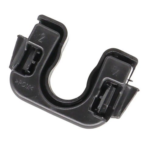 Sturdy Rear Parcel Shelf Clip Car Boot Fastener ABS Rear Shelf Bracket for auto cargo upgrade, black plastic close-up view