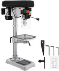 15 Inch Benchtop Drill Press With Swing Away Safety Guard, 7.5 Amp Pure Copper Motor, Variable Speed 288 To 3084 RPM shown with accessories