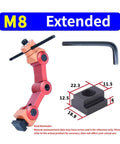Heavy Duty CNC Mill Machine Positioner And Workpiece Stop Bracket For Universal Lathe Alignment Multi Function Locator Tool, M8 Extended arm with dimensions.