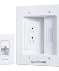 In Wall TV Cable Management Kit With Dual Outlet For Wall Mounted TVs Hides Power And Low Voltage Cables Includes Saw Template Six
