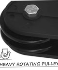 2 Pack 70mm Cable Pulley Wheel Heavy Duty Swivel Block Silent Detachable Lifting Roller For DIY Home Gym Systems Load Capacity 100kg Ideal For Cable Crossover And Weight Training Workouts With Quiet Smooth Operation, black rotating pulley close-up