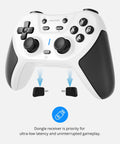 Wireless Gaming Controller With Broad Device Support For PC Switch iOS Android PS3 PS4 Steam Mac showing rubberized grip and buttons
