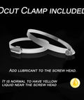 Close-up of two metal clamps included with 4 Inch Dryer Vent Hose Flexible Insulated Air Ducting With PVC Aluminum Foil Outer Layer 8 Feet