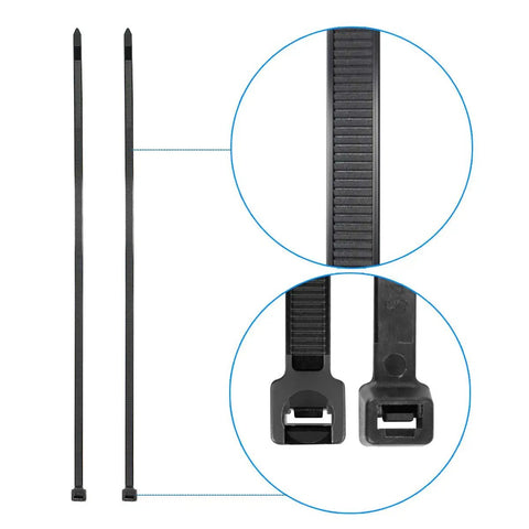 Black 6 Inch Zip Ties Heavy Duty 40 Lbs Tensile Strength Industrial Grade Cable Ties Pack Of 100 Outdoor UV Resistant Nylon Tie Wraps