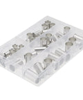 40 Piece Tin Plated Copper Wire Ferrules For One Aught To Four Aught Gauge Cables Non Insulated Crimp Terminals Assortment Kit in case