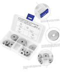 Stainless Steel Flat Washer Kit 40 Pieces Ultrathin Shim Set Flat Gasket Penny Washers For Repair And Fastening Durable Corrosion Resistant Household And Pro Use in plastic box