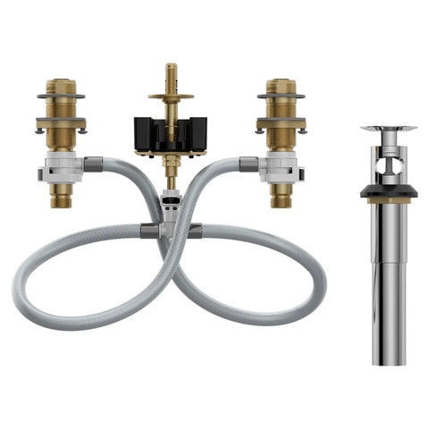 Rough In Water Valve With Drain Assembly For Widespread Bathroom Faucets Half Inch IPS MPact Compatible Faucet Valve System