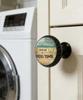 Relax And Unwind Patio Sign Cabinet Knobs 4 Pack Acrylic Round Drawer Pulls on cream cupboard near washer