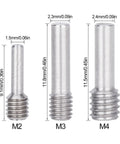 Durable 10 Piece RC Screw Set M2 M3 M4 For Axial SCX10 And TRX showing M2 M3 M4 screws with dimensions