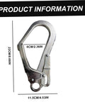 Heavy Duty D Shape Snap Hooks With Alloy Steel Build Pro Grade Quick Locking Mechanism shown with dimensions 22cm x 11.5cm