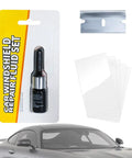 Windshield Chip Repair Kit With Curing Film and 2ml Crack Repair Fluid for SUVs, Trucks, Cars; includes resin, films, scraper