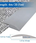 Self Adhesive Carpet And Floor Transition Strip For Home Reno, PVC Threshold Edging Trim, 20 Feet, Gray, bridging carpet edges