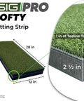 Replaceable Indoor Golf Hitting Strip Kit with Dope Real Fairway Feel featuring Teeline Turf, dimensions 28x12x2.5 in