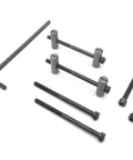 Top Shelf Machinist Block Hardware Kit With Heavy Duty Bolts, secure lock nuts, and sturdy washers in various sizes on white background.