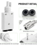 Detachable 2 In 1 PTFE Adapter For Bambu Lab A1 A1 Mini 3D Printers, white PTFE connectors, screw-fixed structure.