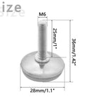 Rock Solid M6 Adjustable Furniture Levelers 20 Pack Heavy Duty Table Glide 36mm tall with M6 threaded mount.