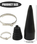 Universal Stretch Drive Shaft CV Boot Installation Cone Tool Kit with rubber boot, metal clamps, and cone tool, 31.8cm height