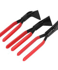 Triple Jaw Metal Bending Pliers Hand Seamer with straight 45 and 90 degree jaws for sheet metal, red handles, 2.36 inch wide