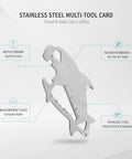 Wallet Sized Stainless Steel Multi Tool Card With Utility Slot And Ruler For Travel And Daily Carry Everyday EDC Gear For Caps Opener And Fastener Adjustments.