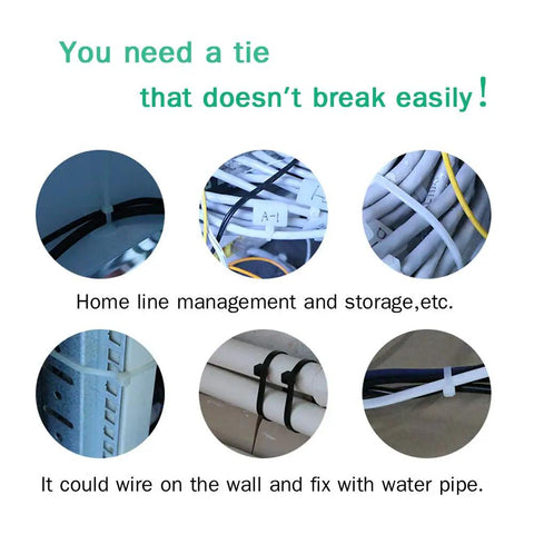 8 Inch White Zip Ties 1000 Pack Heavy Duty Nylon Cable Ties Self Locking UV Resistant 40 Lbs used in home storage